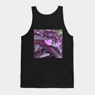 Lavender Flower Popping Out of Purple Leaves Tank Top